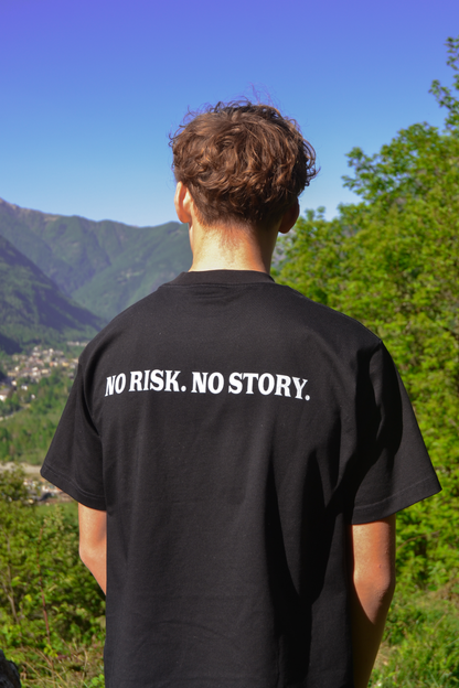 "No risk. No story." tee
